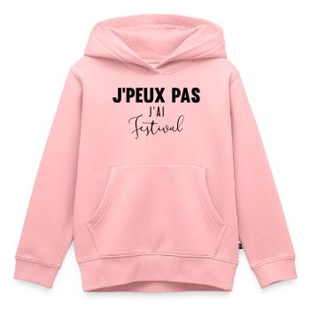 j'peux pas j'ai festival - Sweat Premium à capuche enfant bio - rose - Devant - AI Model Kid Female (0cm)