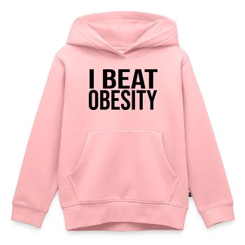 I Beat Obesity - Kids Premium Organic Hoodie - rose - Front - AI Model Kid Female (0cm)