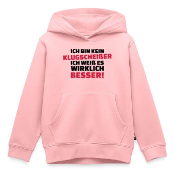 Klugscheißer - Kinder Premium Organic Hoodie - Rosa - Vorne - AI Model Kid Female (0cm)
