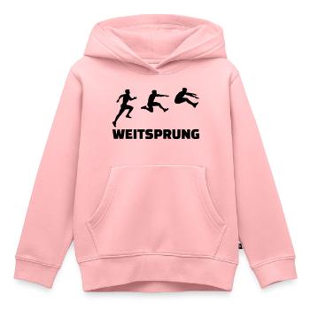 Weitsprung - Kinder Premium Organic Hoodie - Rosa - Vorne - AI Model Kid Female (0cm)