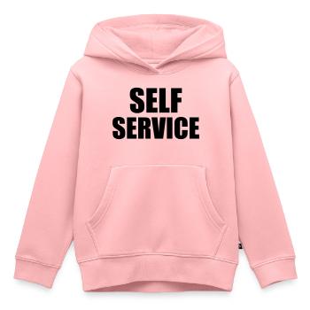 Self Service - Sweat Premium à capuche enfant bio - rose - Devant - AI Model Kid Female (0cm)