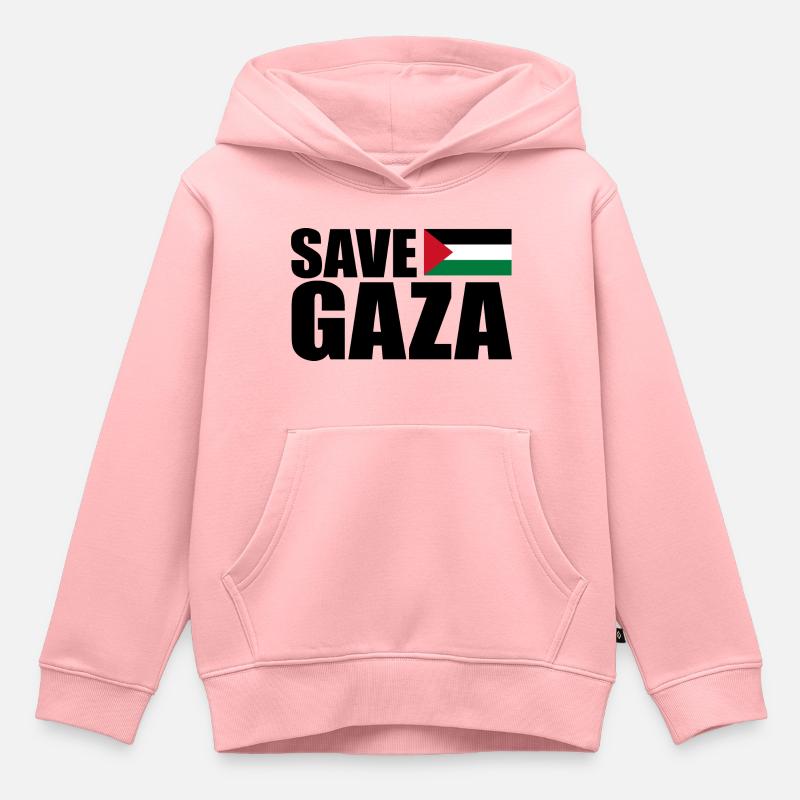 Save gaza - Sweat Premium à capuche enfant bio - rose
