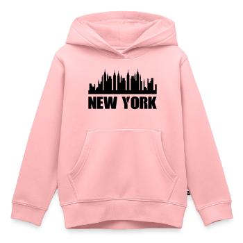 New York - Kinder Premium Organic Hoodie - Rosa - Vorne - AI Model Kid Female (0cm)