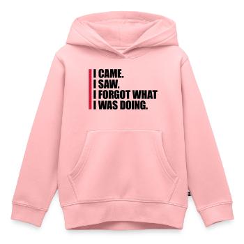 Je suis venu voir oublier - Sweat Premium à capuche enfant bio - rose - Devant - AI Model Kid Female (0cm)