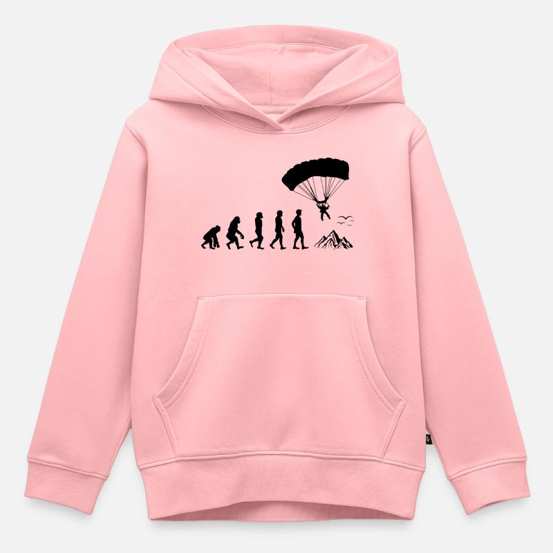 Fallschirmspringen Evolution - Kinder Premium Organic Hoodie - Rosa