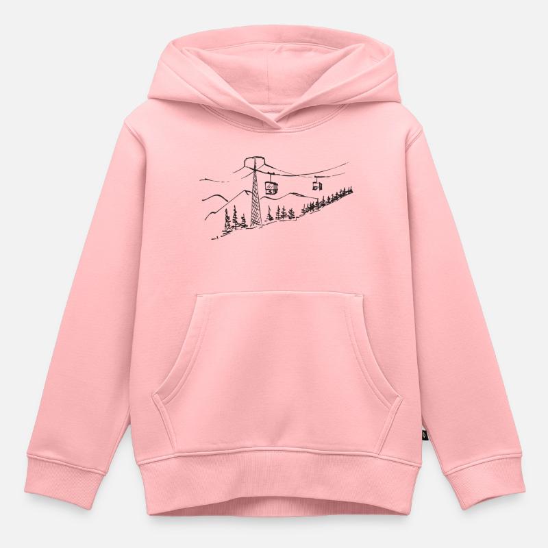 Téléphérique - Sweat Premium à capuche enfant bio - rose
