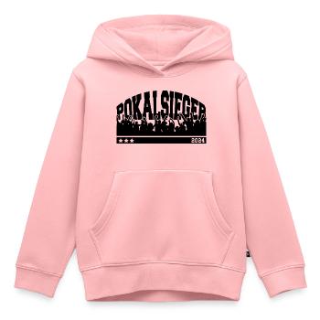 Pokalsieger 2024 - So sehen Sieger aus - Kinder Premium Organic Hoodie - Rosa - Vorne - AI Model Kid Female (0cm)