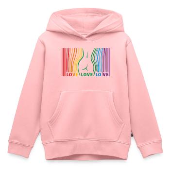 LOVE LOVE LOVE - Kinder Premium Organic Hoodie - Rosa - Vorne - AI Model Kid Female (0cm)