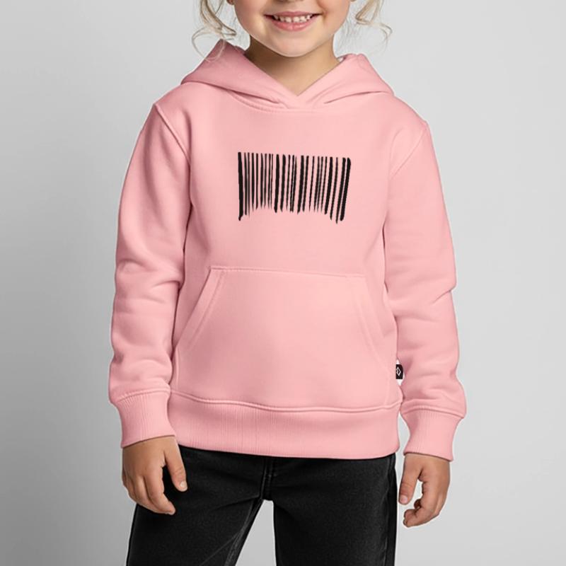 Barcode Strokes Lines Scribbled Barcode Scan Sweat Premium à capuche enfant bio
