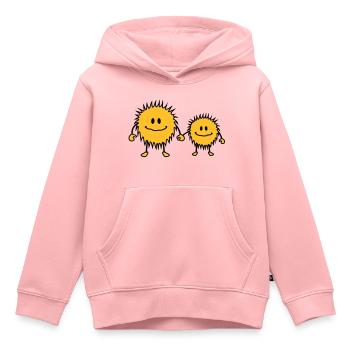 monsters - Sweat Premium à capuche enfant bio - rose - Devant - AI Model Kid Female (0cm)