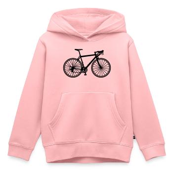 Bicyclette - Sweat Premium à capuche enfant bio - rose - Devant - AI Model Kid Female (0cm)