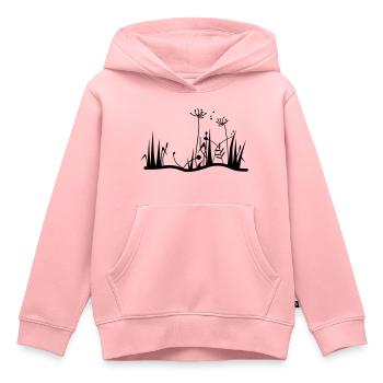 Blumen und Gräser - Kinder Premium Organic Hoodie - Rosa - Vorne - AI Model Kid Female (0cm)