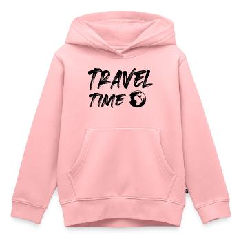 travel time - Kids Premium Organic Hoodie - rose - Front - AI Model Kid Female (0cm)