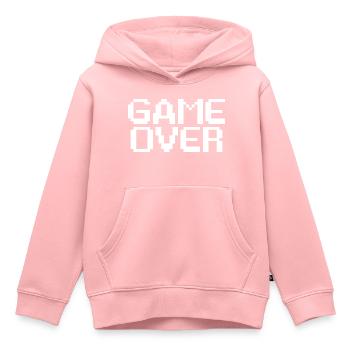 Fin de partie de jeu style retro - GAME OVER - Sweat Premium à capuche enfant bio - rose - Devant - AI Model Kid Female (0cm)