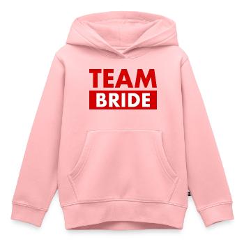 Team bride - Kinder Premium Organic Hoodie - Rosa - Vorne - AI Model Kid Female (0cm)