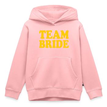 Team bride - Kinder Premium Organic Hoodie - Rosa - Vorne - AI Model Kid Female (0cm)