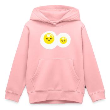 Œufs au plat - Sweat Premium à capuche enfant bio - rose - Devant - AI Model Kid Female (0cm)
