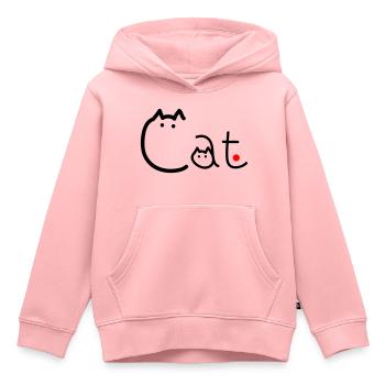 Chat écrit chez les chats - Sweat Premium à capuche enfant bio - rose - Devant - AI Model Kid Female (0cm)