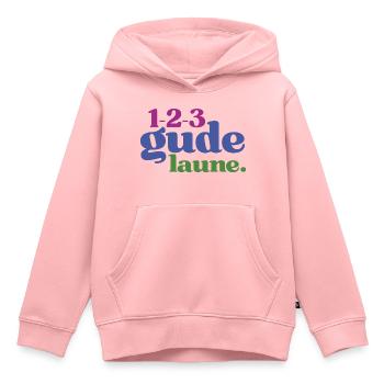 123 Gude Laune - Spruchmotiv für gute Laune - Kinder Premium Organic Hoodie - Rosa - Vorne - AI Model Kid Female (0cm)