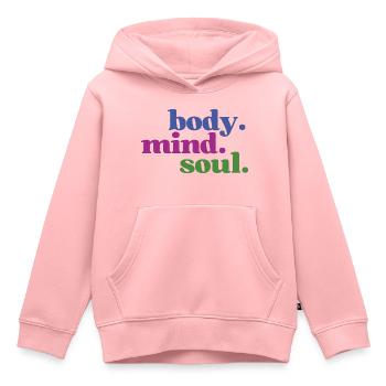 Corps Âme - Corps Harmonie de l’Âme - Sweat Premium à capuche enfant bio - rose - Devant - AI Model Kid Female (0cm)