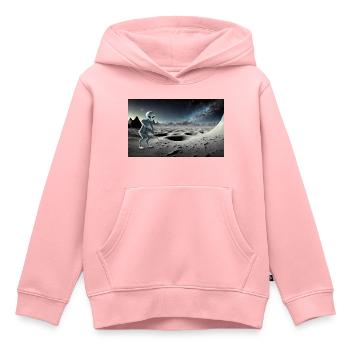 Alien gris sur la surface de la lune – Jouer au golf - Sweat Premium à capuche enfant bio - rose - Devant - AI Model Kid Female (0cm)