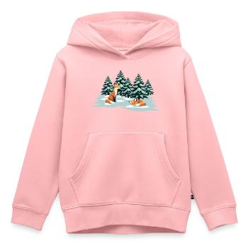 Füchse im Wald - Kinder Premium Organic Hoodie - Rosa - Vorne - AI Model Kid Female (0cm)