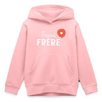 Futur grand frère annonce grossesse annonce bébé - Sweat Premium à capuche enfant bio - rose - Devant - AI Model Kid Female (0cm)