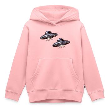 Ovnis - Sweat Premium à capuche enfant bio - rose - Devant - AI Model Kid Female (0cm)
