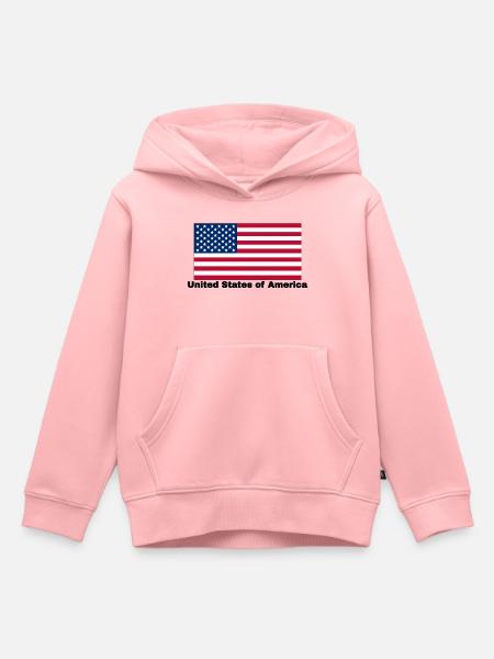 USA Fahne - Kinder Premium Organic Hoodie - Rosa