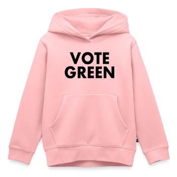 Vote green - Sweat Premium à capuche enfant bio - rose - Devant - AI Model Kid Female (0cm)