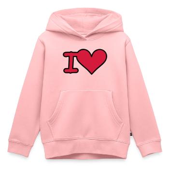 i love - Kinder Premium Organic Hoodie - Rosa - Vorne - AI Model Kid Female (0cm)