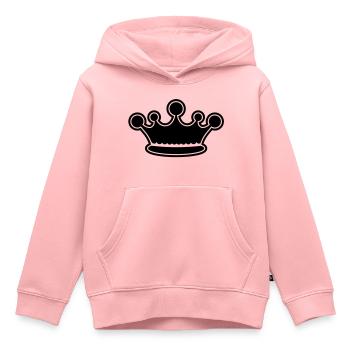Crown - Sweat Premium à capuche enfant bio - rose - Devant - AI Model Kid Female (0cm)