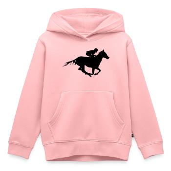 reitsport - Sweat Premium à capuche enfant bio - rose - Devant - AI Model Kid Female (0cm)