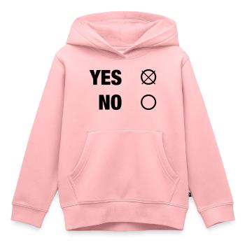 YES NO - Kinder Premium Organic Hoodie - Rosa - Vorne - AI Model Kid Female (0cm)