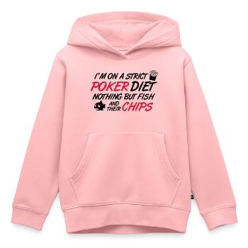 Poker diet: Fish and their chips - Kinder Premium Organic Hoodie - Rosa - Vorne - AI Model Kid Female (0cm)
