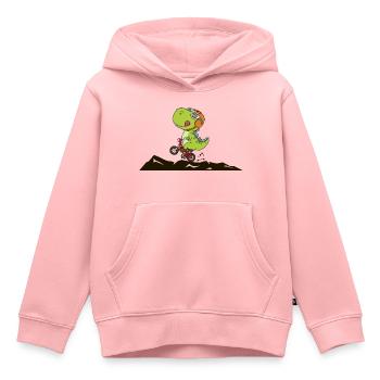 Cool dinosaur rides bike - Kids Premium Organic Hoodie - rose - Front - AI Model Kid Female (0cm)