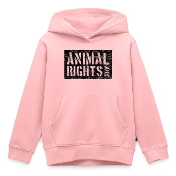 ANIMAL RIGHTS NOW VEGAN - Kids Premium Organic Hoodie - rose - Front - AI Model Kid Female (0cm)