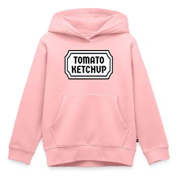 Tomate Ketchup Tomate Costume Label Carnaval - Sweat Premium à capuche enfant bio - rose - Devant - AI Model Kid Female (0cm)