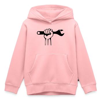 Outil à main - Sweat Premium à capuche enfant bio - rose - Devant - AI Model Kid Female (0cm)