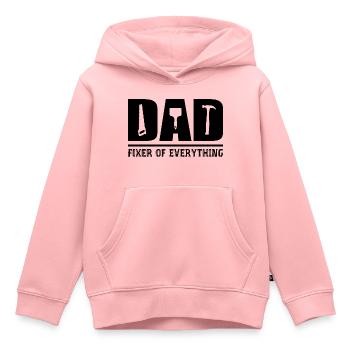 Dad - Fixer Of Everything Dad Gift - Sweat Premium à capuche enfant bio - rose - Devant - AI Model Kid Female (0cm)