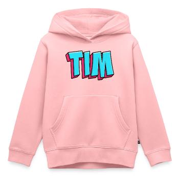 Image du nom : Tim - Sweat Premium à capuche enfant bio - rose - Devant - AI Model Kid Female (0cm)