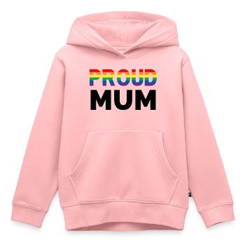 Proud Mum Rainbow - Kinder Premium Organic Hoodie - Rosa - Vorne - AI Model Kid Female (0cm)