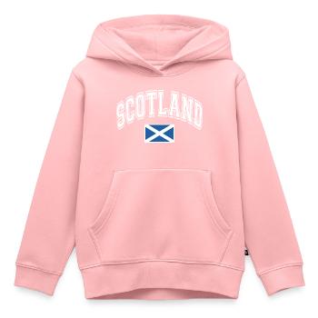 Écosse Drapeau de l’Écosse - Sweat Premium à capuche enfant bio - rose - Devant - AI Model Kid Female (0cm)