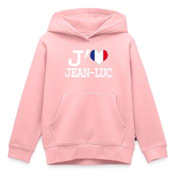 Ich liebe jean-luc - Kinder Premium Organic Hoodie - Rosa - Vorne - AI Model Kid Female (0cm)