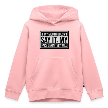 Mon visage le fera certainement - Sweat Premium à capuche enfant bio - rose - Devant - AI Model Kid Female (0cm)