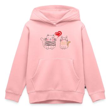 Valetine's Day Katzen Verliebte Paare Valentinstag - Kinder Premium Organic Hoodie - Rosa - Vorne - AI Model Kid Female (0cm)