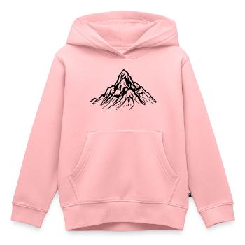 montagne - Sweat Premium à capuche enfant bio - rose - Devant - AI Model Kid Female (0cm)