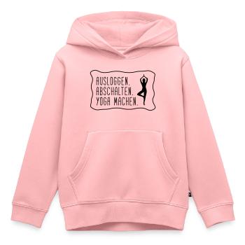 Yoga: ausloggen, abschalten, yoga machen - Kinder Premium Organic Hoodie - Rosa - Vorne - AI Model Kid Female (0cm)