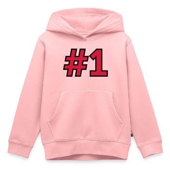Nombre de Sport 1 Une - Sweat Premium à capuche enfant bio - rose - Devant - AI Model Kid Female (0cm)