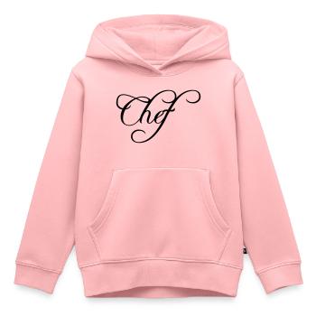 Chef Chef Cap Logo Texte Chef étoilé - Sweat Premium à capuche enfant bio - rose - Devant - AI Model Kid Female (0cm)